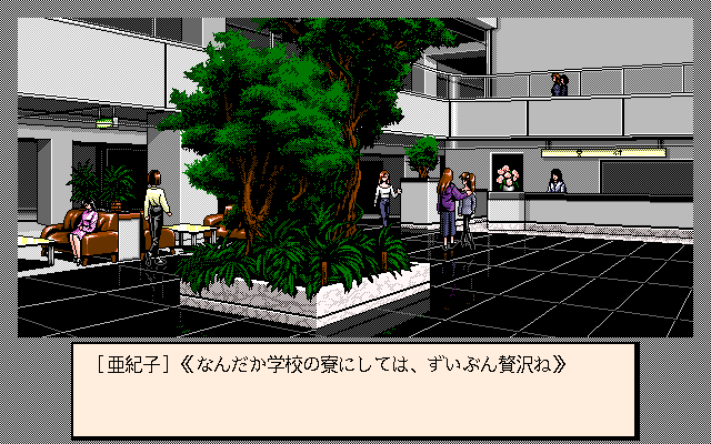 Akiko Premium Version (PC-98) screenshot: Yard