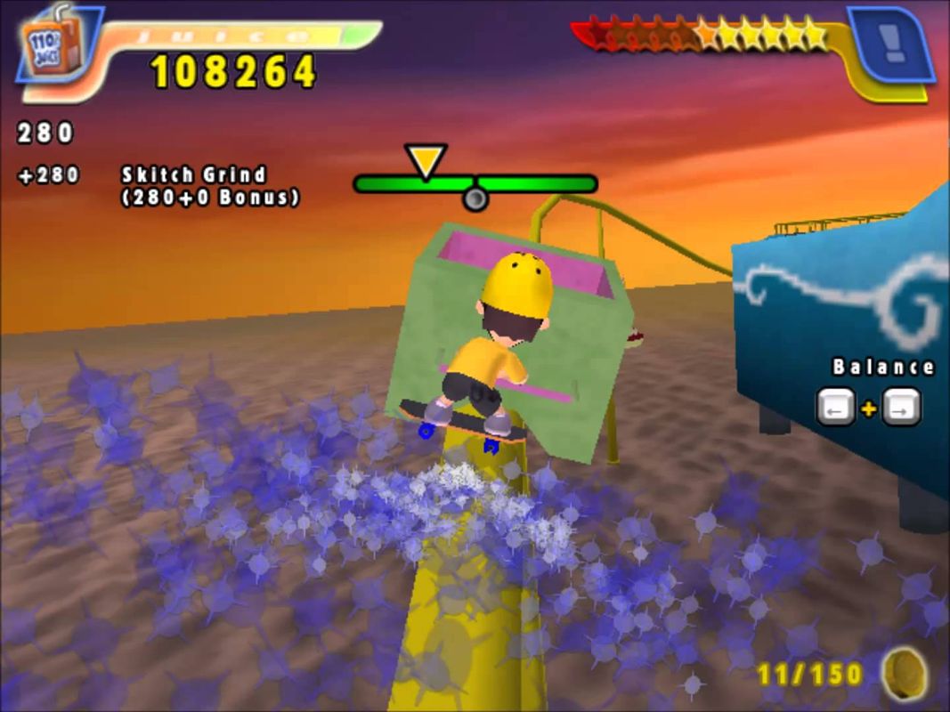 Backyard Skateboarding (Windows) screenshot: Gameplay in the Boardwalk level