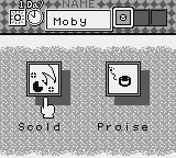 Tamagotchi (Game Boy) screenshot: Time to scold my Tamagotchi!