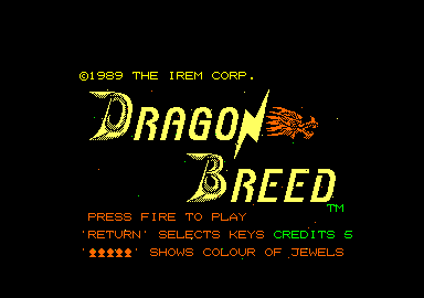 Dragon Breed (Amstrad CPC) screenshot: Title screen