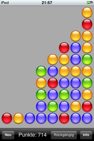 reMovem (iPhone) screenshot: The goal here is to get those separate blue columns in contact.