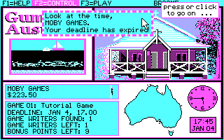 Gumboots Australia (DOS) screenshot: My deadline is up!