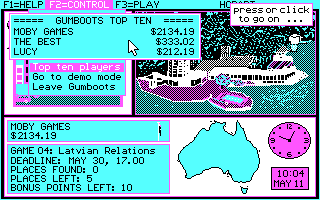 Gumboots Australia (DOS) screenshot: Top sleuths!