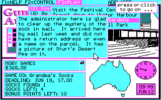 Gumboots Australia (DOS) screenshot: Found one of the missing socks!