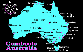 Gumboots Australia (DOS) screenshot: Checking the "Big Map".