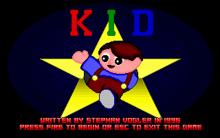 Kid (DOS) screenshot: Title screen.
