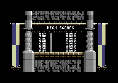 Rampart (Commodore 64) screenshot: The high scores