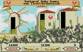 Kaiser (DOS) screenshot: Shifting grains around.