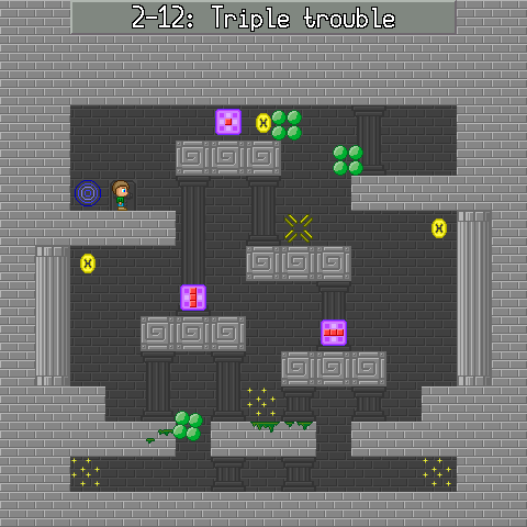 Castle of Elite (Windows) screenshot: 2-12: Triple trouble