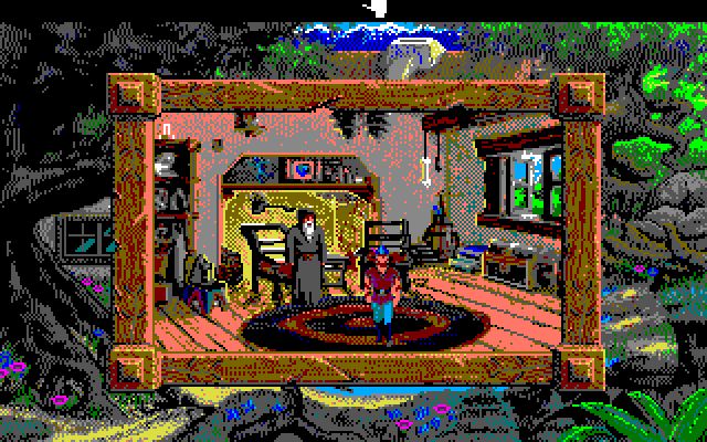 King's Quest V: Absence Makes the Heart Go Yonder! (PC-98) screenshot: Go, brave warrior! Go!...