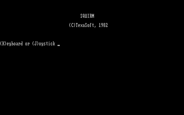 Squirm (DOS) screenshot: Title screen