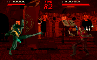 Pray for Death (DOS) screenshot: A fight which calls for an Egyptian setting