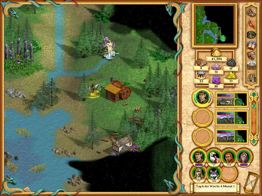 Heroes of Might and Magic IV: Winds of War (Windows) screenshot: A Strange building
