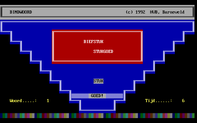 Bind-Woord (DOS) screenshot: Stuk is the right answer