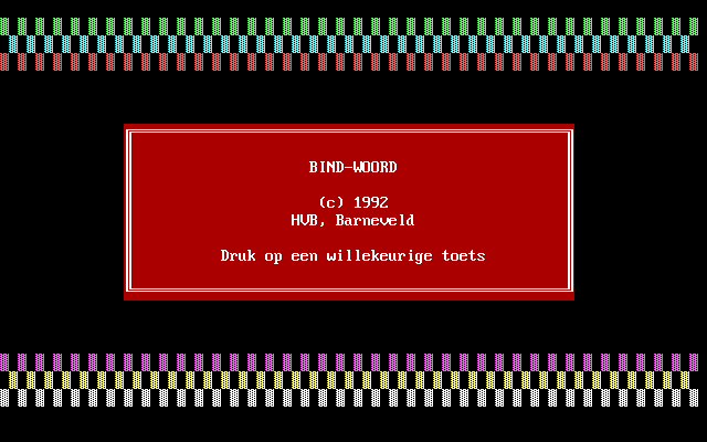 Bind-Woord (DOS) screenshot: Title screen