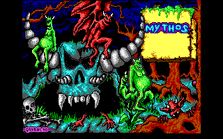 Mythos (DOS) screenshot: Title screen (EGA)