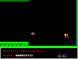 StarMines II: Planet of the Mines (DOS) screenshot: Heading for the exit of level 1
