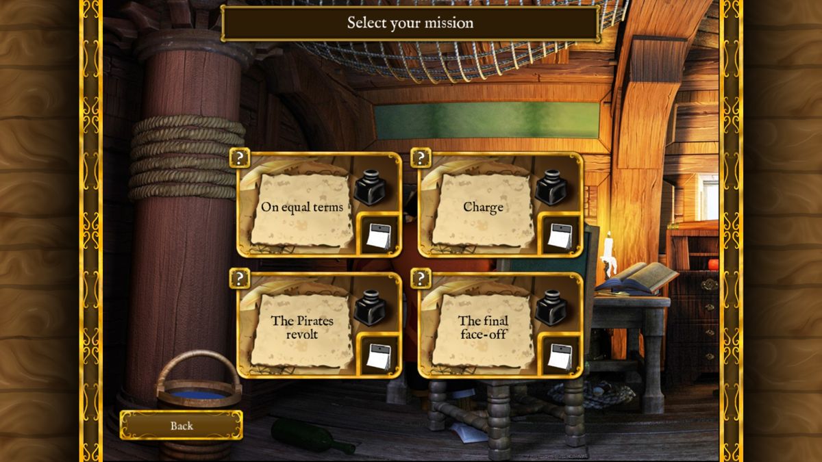 Pirates vs Corsairs: Davy Jones's Gold (Windows) screenshot: The game has four missions.