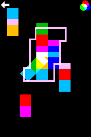Chromixa (iPhone) screenshot: On higher levels, the colors get even more complex.