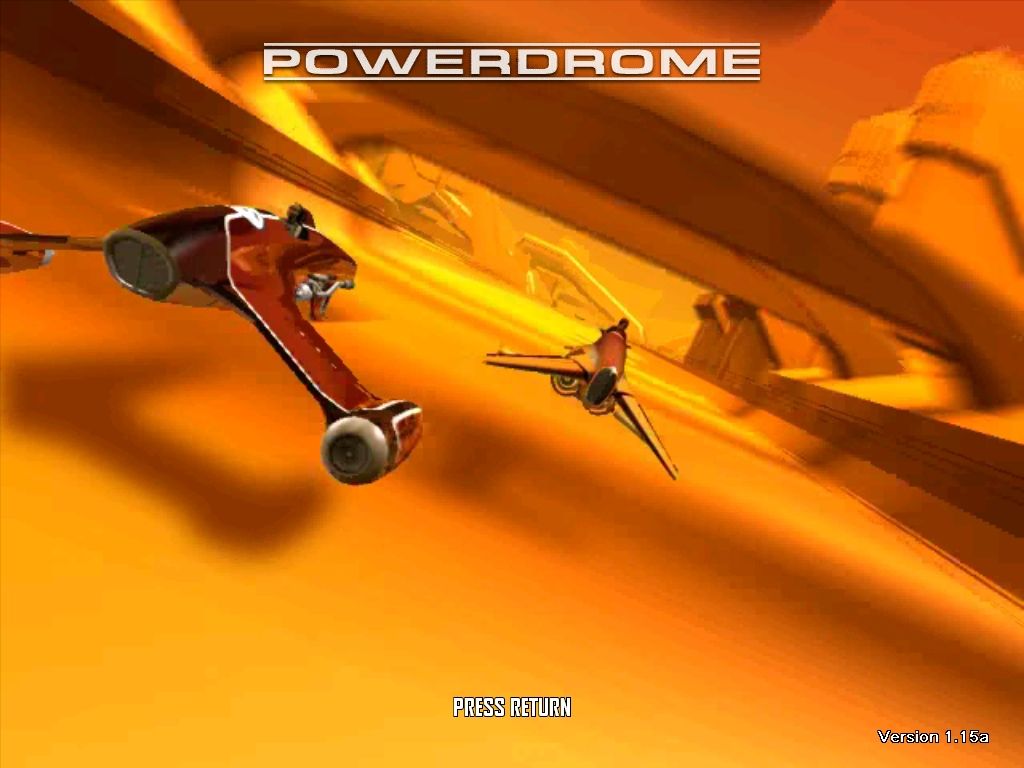 Power Drome (Windows) screenshot: "Press return" - the of legacy of each game ported from consoles