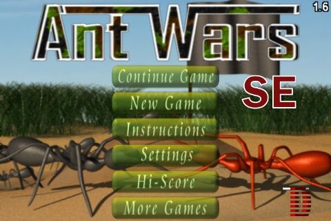 Ant Wars SE (iPhone) screenshot: Main Menu