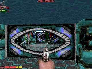 The Hidden Below (DOS) screenshot: Lot's of flickering lights here.