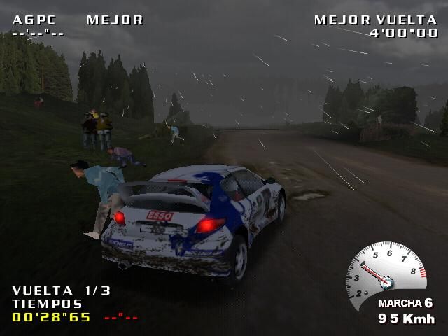Need for Speed: V-Rally 2 (Windows) screenshot: Beware with the People!!!