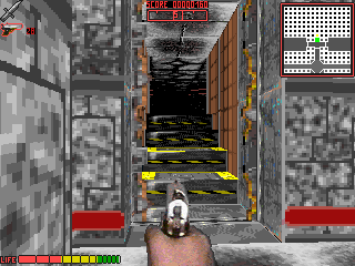 The Hidden Below (DOS) screenshot: Around the start area of the full game, where you find the pistol.