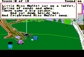 Mixed-Up Mother Goose (Apple II) screenshot: A completed nursery rhyme.