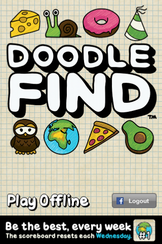 Doodle Find (iPhone) screenshot: Title screen