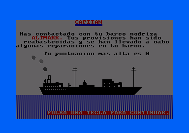 Admiral Graf Spee (Amstrad CPC) screenshot: The Altmark, your supply ship.