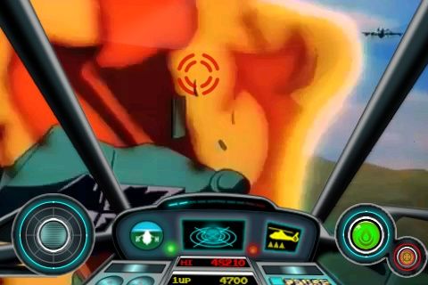 Cobra Command (iPhone) screenshot: BOOM and there goes the plane.