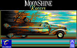Moonshine Racers (DOS) screenshot: Title Screen (EGA)