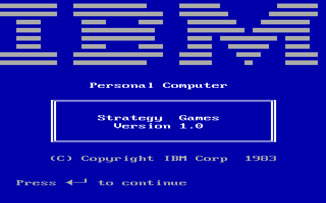 Strategy Games (DOS) screenshot: Title screen