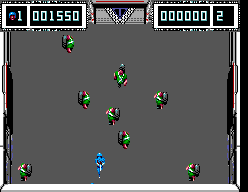Smash T.V. (SEGA Master System) screenshot: Keep watching these guys...