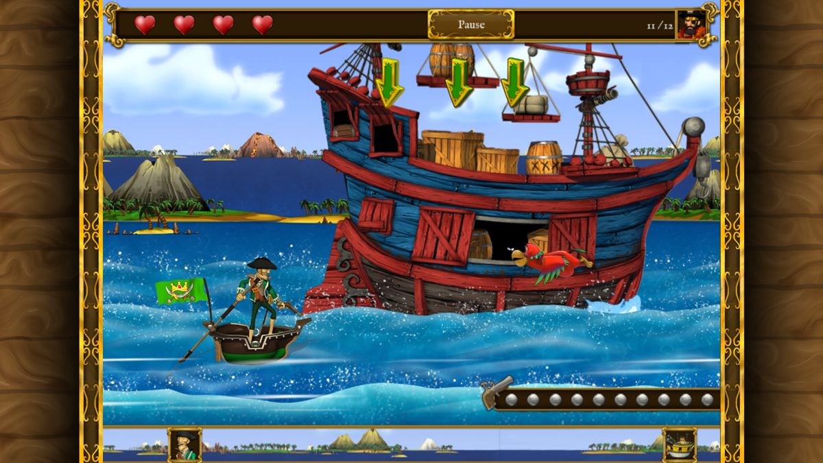 Pirates vs Corsairs: Davy Jones's Gold (Windows) screenshot: The galleon attack screen.