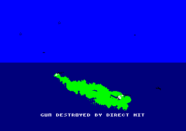 Battle for Midway (Amstrad CPC) screenshot: My guns have been destroyed.