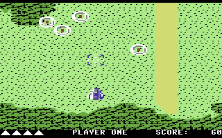 Xevious (Commodore 64) screenshot: Beginning a game