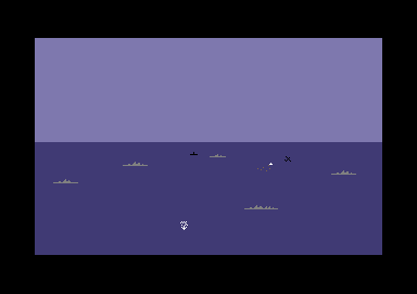 Battle for Midway (Commodore 64) screenshot: Blast those Japs from the sky!