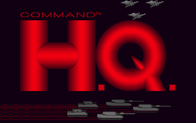 Command H.Q. (PC-98) screenshot: What, you didn't like the title screen? So here's another one, red. With tanks and planes :)