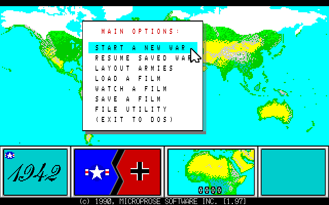 Command H.Q. (PC-98) screenshot: Main menu