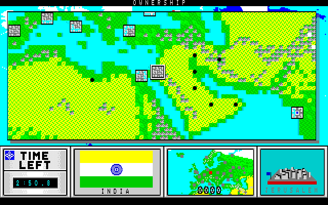 Command H.Q. (PC-98) screenshot: In 2023, Jerusalem will belong to India?? Well, in this case, I suggest Israel conquers Delhi! :)