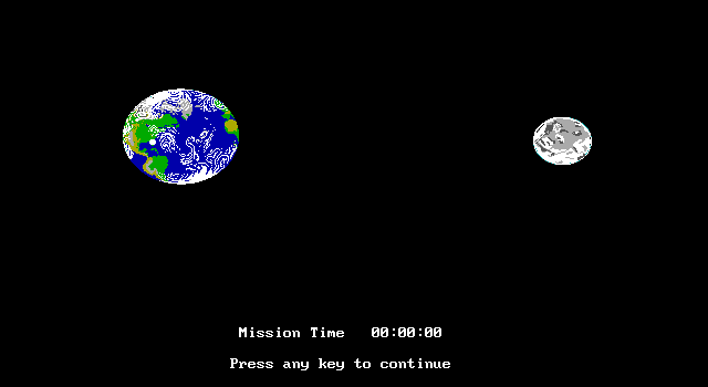 Apollo 18: Mission to the Moon (DOS) screenshot: The game introduction (EGA hi-res)