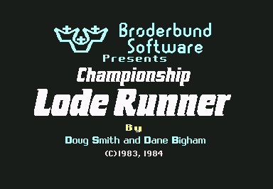 Championship Lode Runner (Commodore 64) screenshot: Title screen