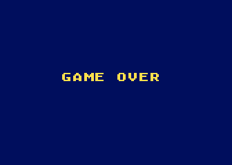 Pooyan (Atari 8-bit) screenshot: I lost all my lives. Game over.