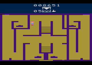 Ghost Manor (Atari 2600) screenshot: The second floor with stairs leading up and down