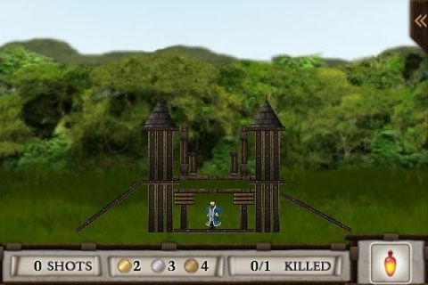 Crush the Castle (iPhone) screenshot: I guess that's a job for the hot oil.