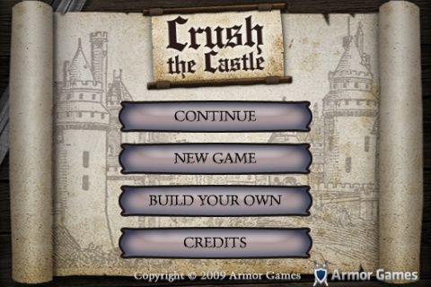 Crush the Castle (iPhone) screenshot: Main Menu