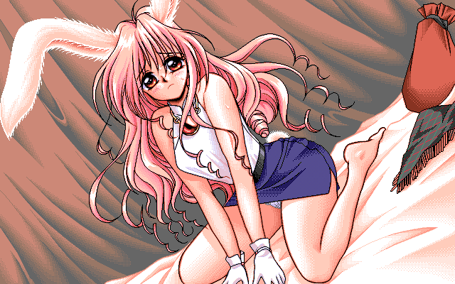 GaoGao! 4th: Canaan - Yakusoku no Chi (PC-98) screenshot: Wow, a bunny girl!