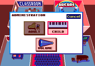 The Miracle Piano Teaching System (Genesis) screenshot: Administration options